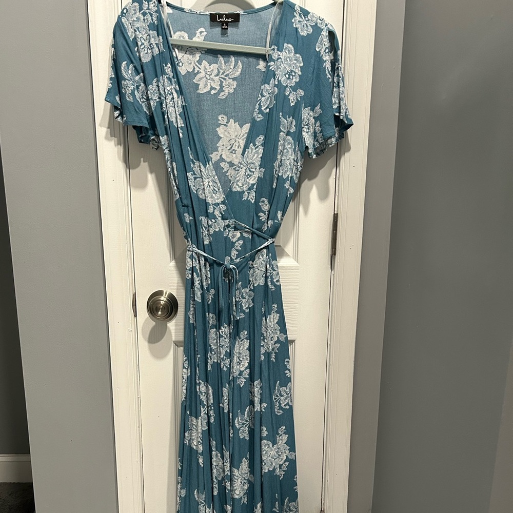 Floral Print Wrap Maxi Dress